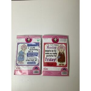 Janlynn Aunty Acid Counted Cross Stitch Kits Set of 2 Morning Person Friday 8x8